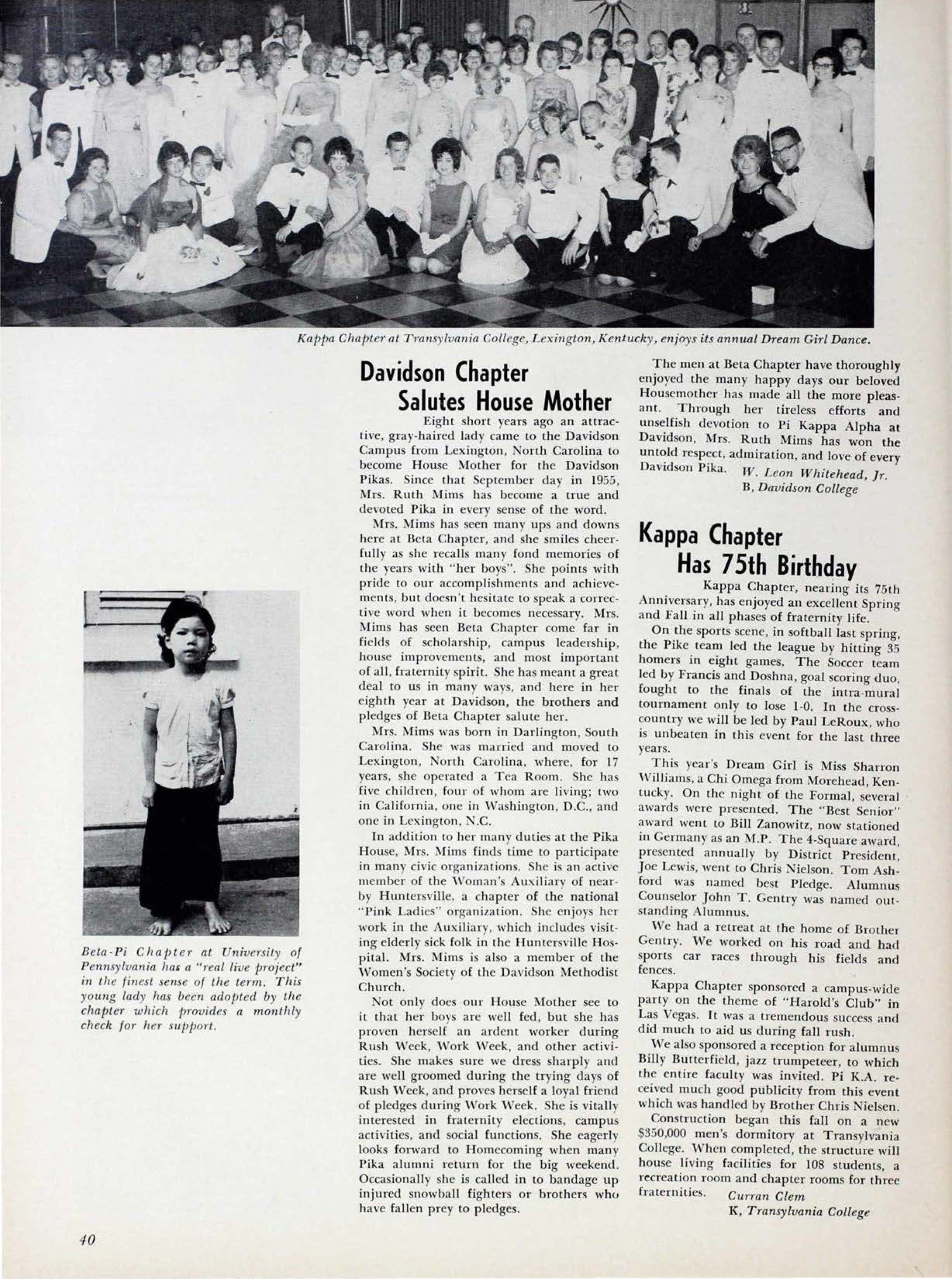 Kappa Chapter Has 75th Birthday